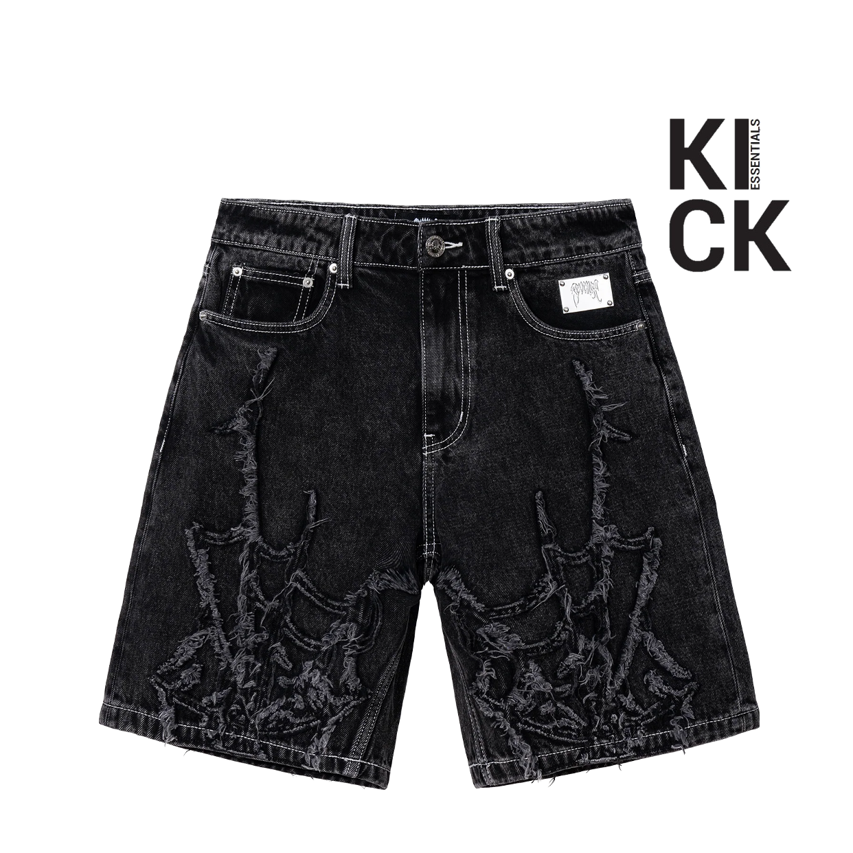 REVENGE SHORT 'SPIDER DENIM BLACK'