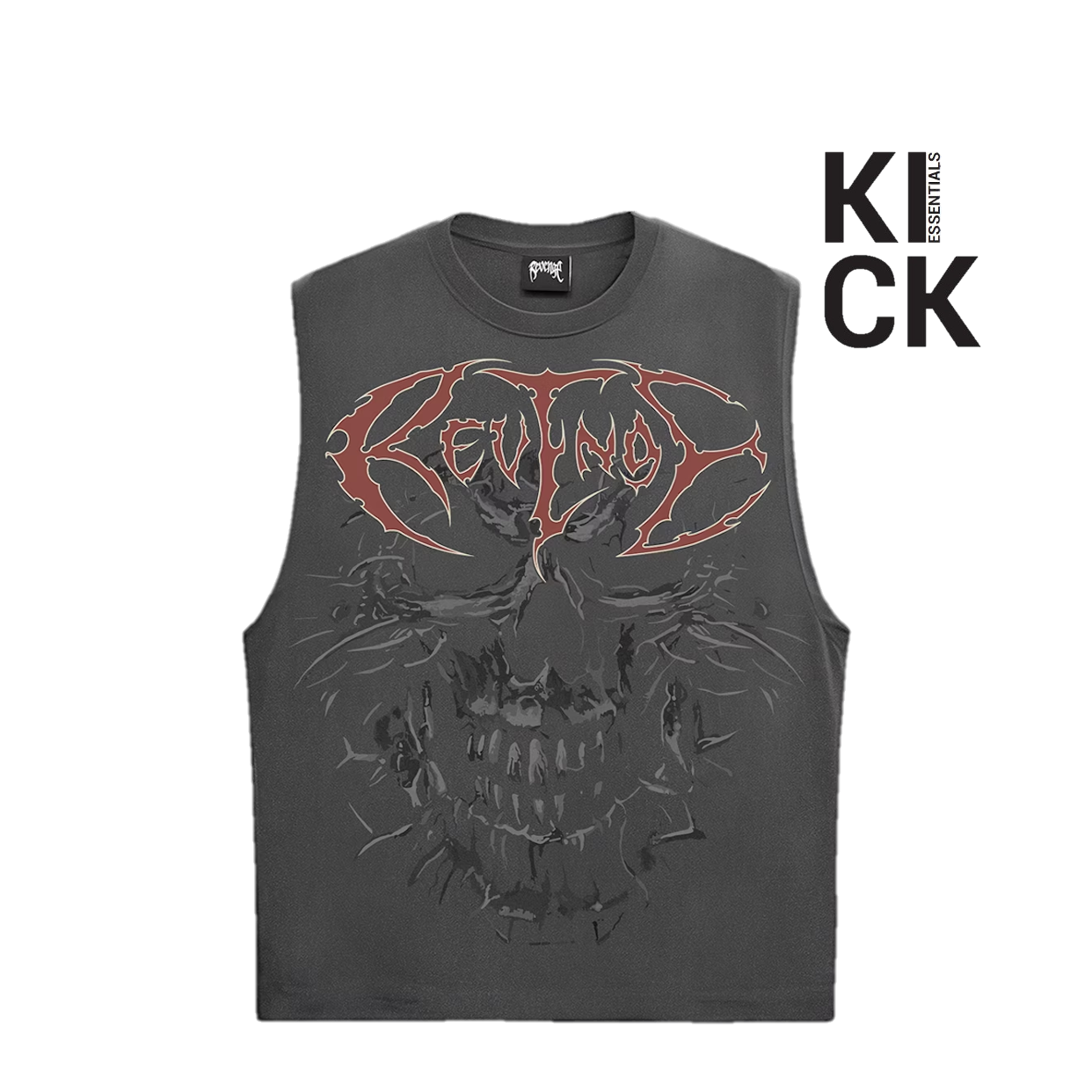 REVENGE TANK 'SKULL FLAMES BLACK'