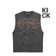 REVENGE TANK 'SKULL FLAMES BLACK'