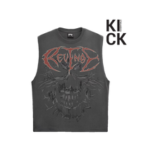 REVENGE TANK 'SKULL FLAMES BLACK'