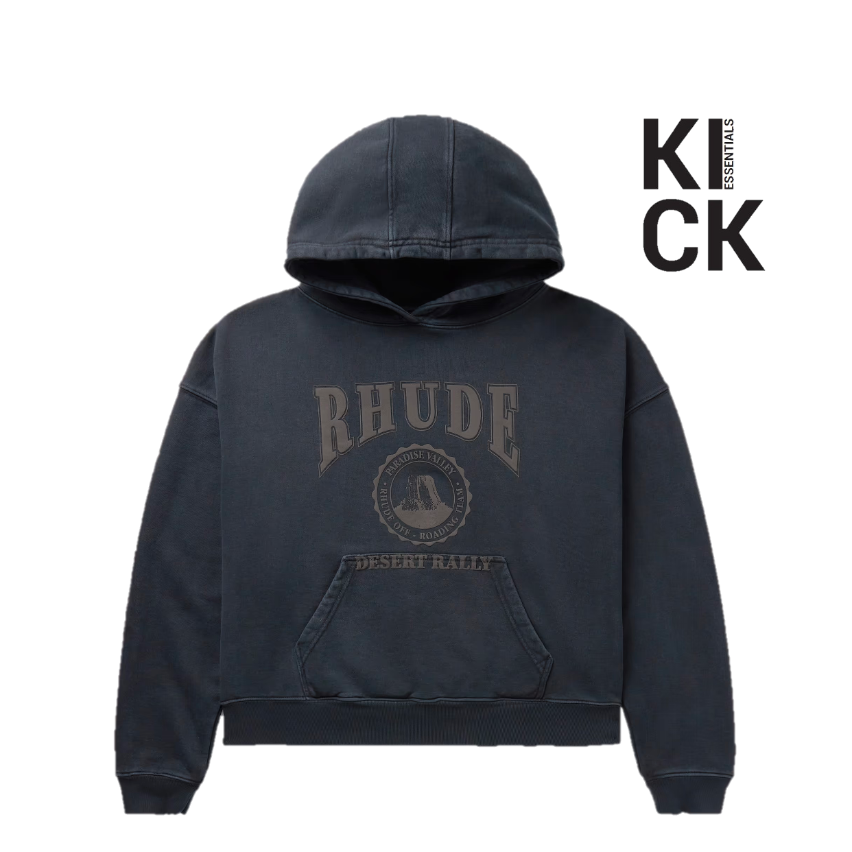 RHUDE HOODIE 'CROPPED DESERT VALLEY BLACK'