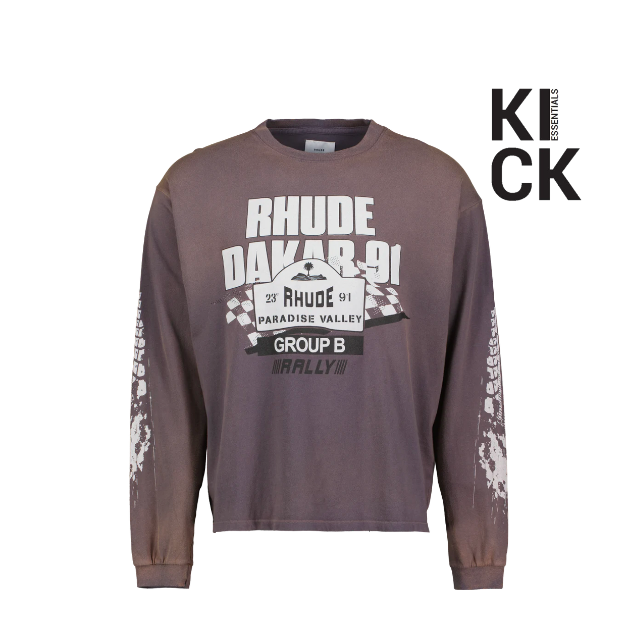 RHUDE LONG SLEEVE 'DAKAR 91 GREY'