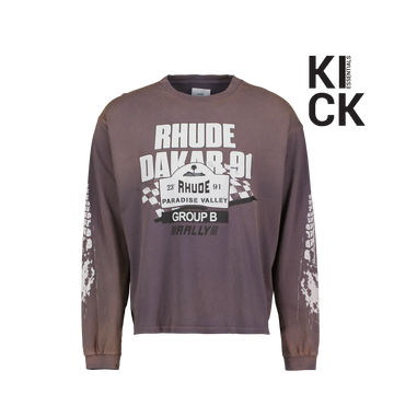 RHUDE LONG SLEEVE 'DAKAR 91 GREY'