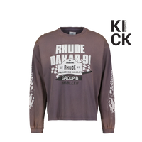 RHUDE LONG SLEEVE 'DAKAR 91 GREY'