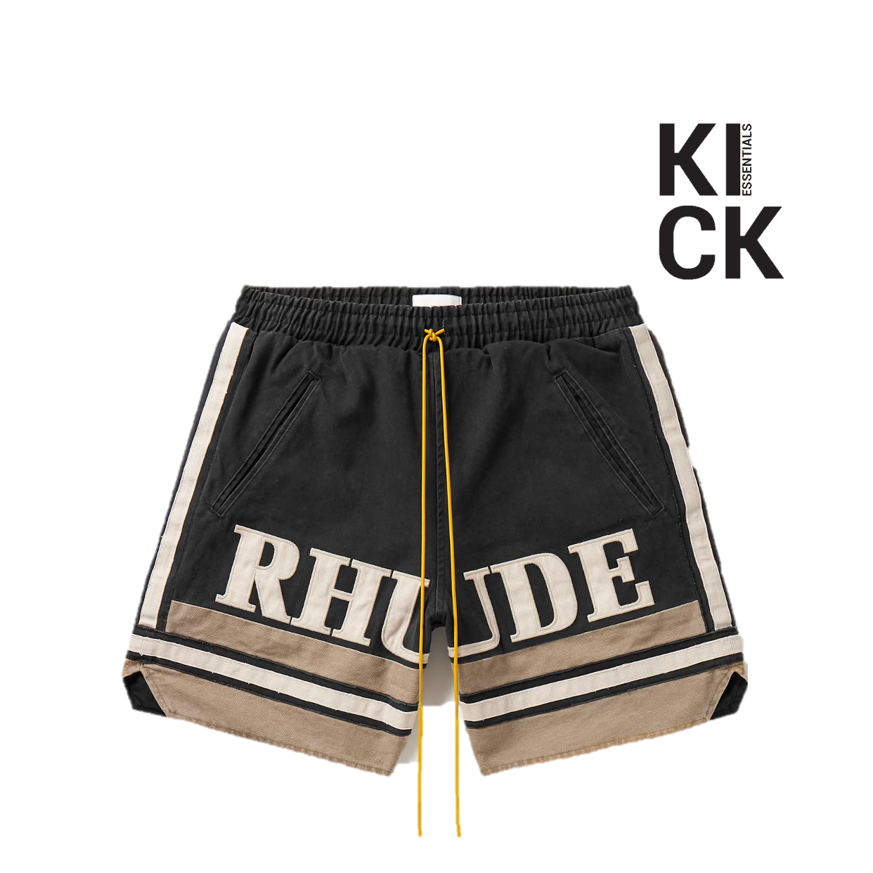 RHUDE SHORTS 'BLACK CREAM'