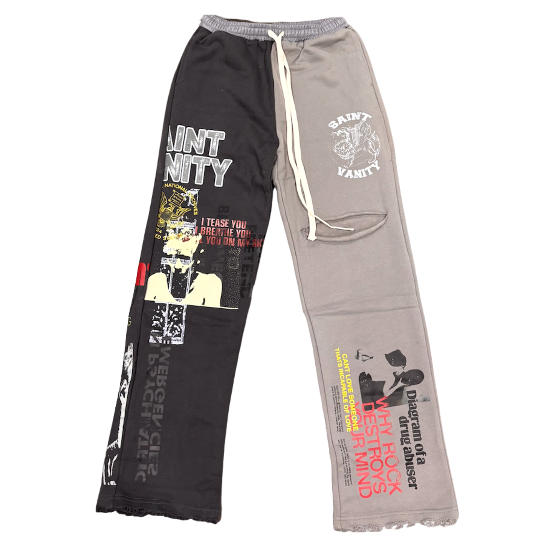 SAINT VANITY PANT 'WHAT THE SAINT GREY BLACK'