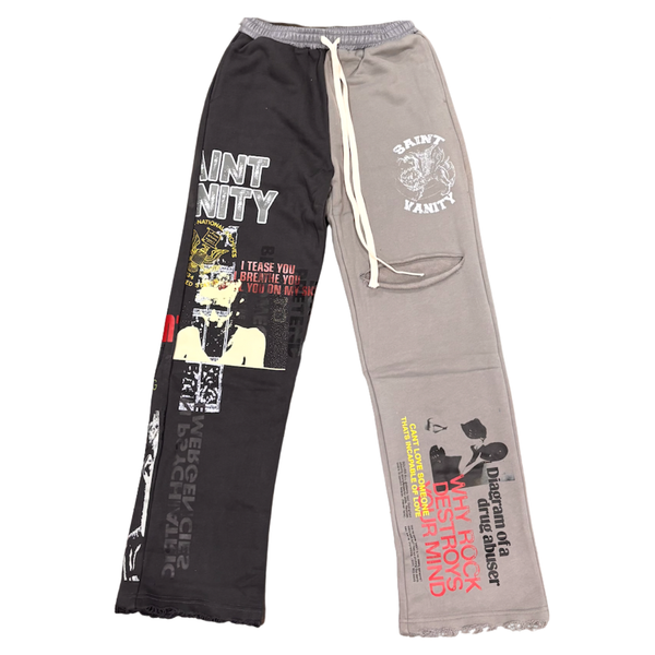 SAINT VANITY PANT 'WHAT THE SAINT GREY BLACK'