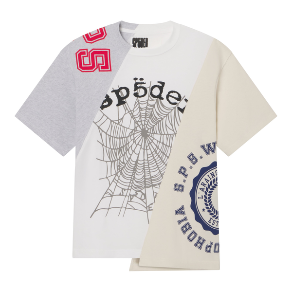 SP5DER TEE 'ASYMMETRICAL 5 HEATHER GREY'