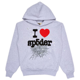 SPIDER HOODIE 'I HEART HEATHER GREY'