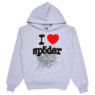 SPIDER HOODIE 'I HEART HEATHER GREY'