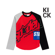 SPIDER LONGSLEEVE 'RALLY RAGLAN GREY RED'