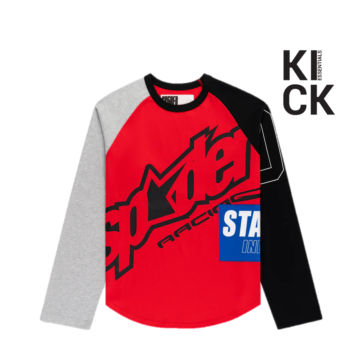 SPIDER LONGSLEEVE 'RALLY RAGLAN GREY RED'