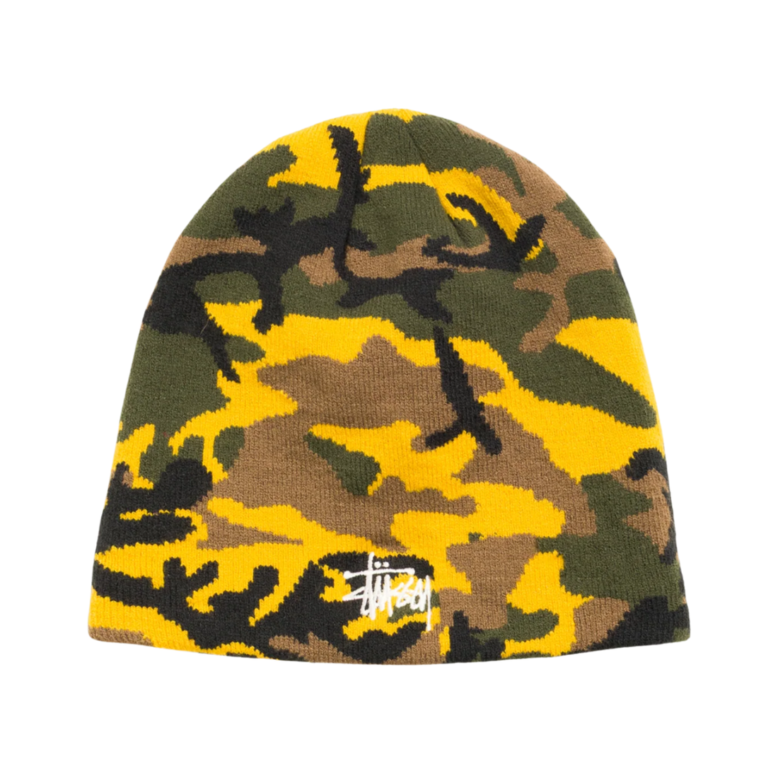 STUSSY BEANIE 'BASIC CAMO KNIT SKULLCAP YELLOW CAMO'
