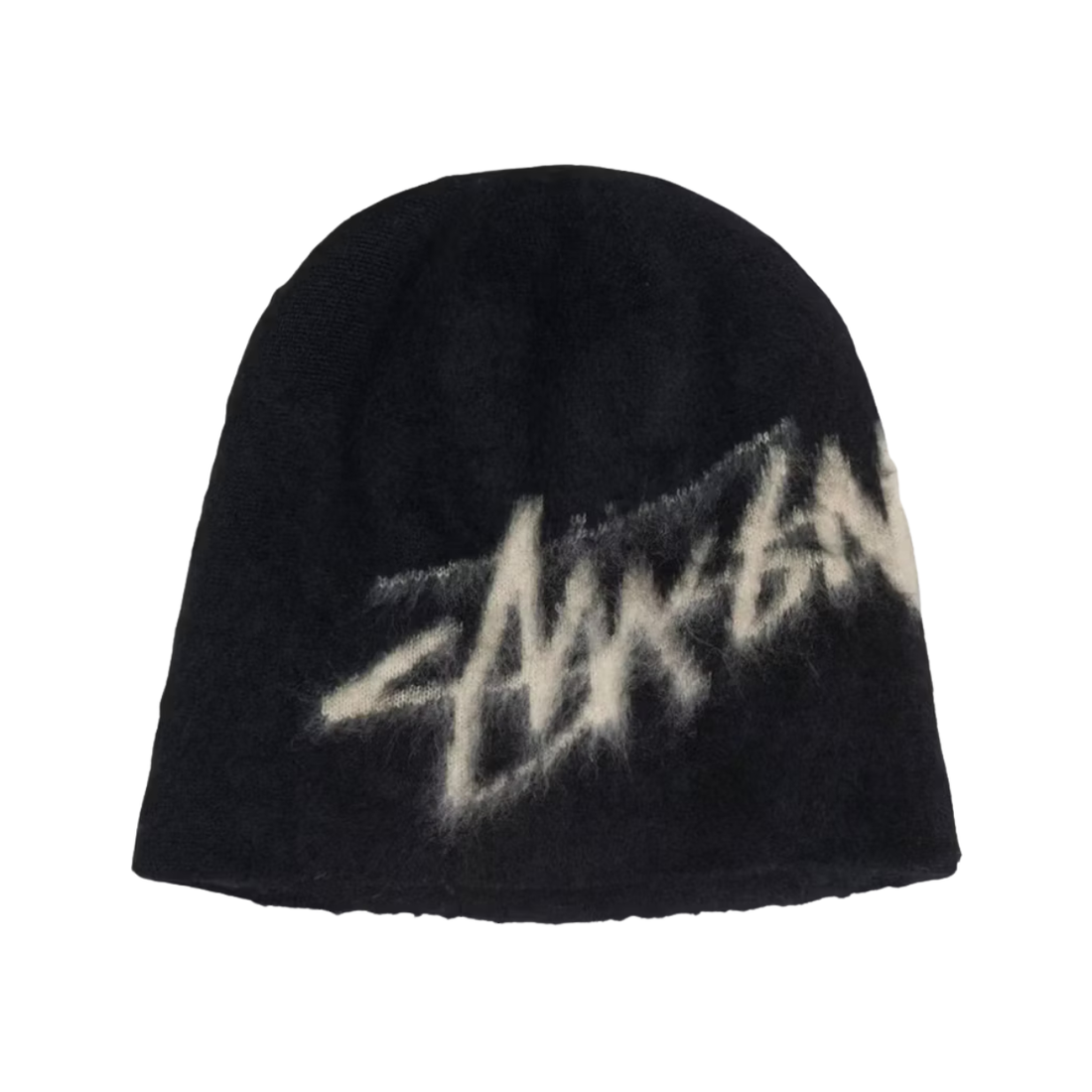 STUSSY BEANIE 'BRUSHED OUT STOCK SKULLCAP BLACK'