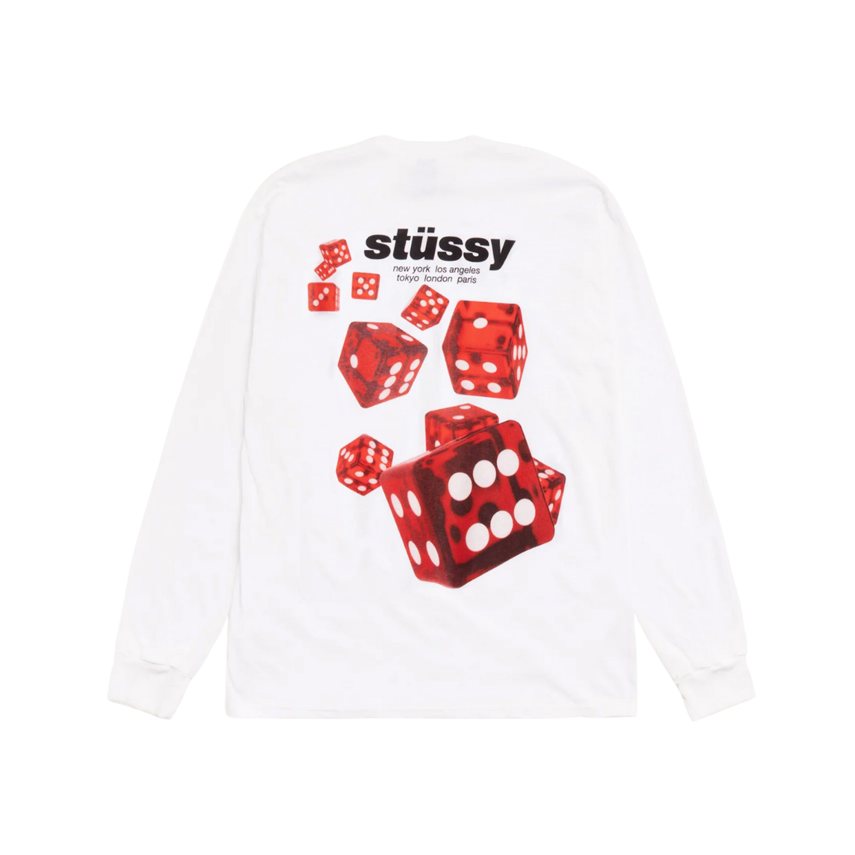 STUSSY LONGSLEEVE 'ROLLERS WHITE'