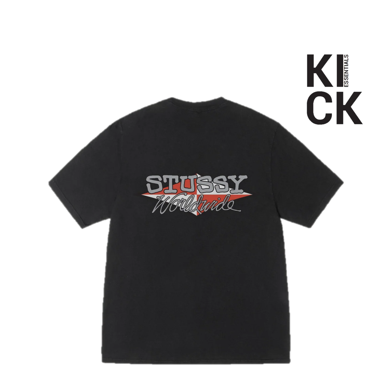 STUSSY TEE 'WORLDWIDE DIAMOND PIGMENT BLACK'