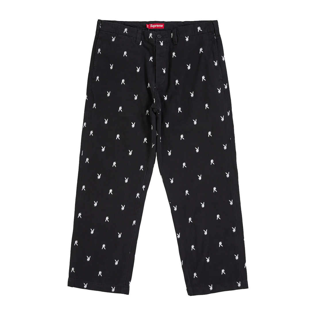 SUPREME PANT 'CHINO BLACK PLAYBOY'