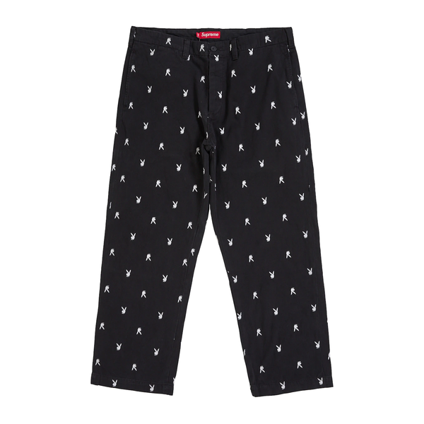 SUPREME PANT 'CHINO BLACK PLAYBOY'