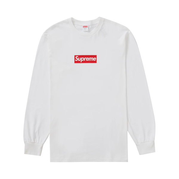 SUPREME TEE 'L/S BOX LOGO WHITE'