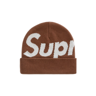 SUPREME BEANIE 'BIG LOGO BROWN'