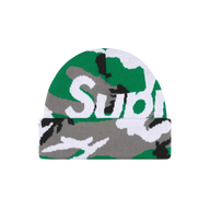 SUPREME BEANIE 'BIG LOGO GREEN CAMO'