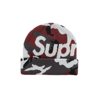 SUPREME BEANIE 'BIG LOGO RED CAMO'