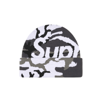 SUPREME BEANIE 'BIG LOGO SNOW CAMO'
