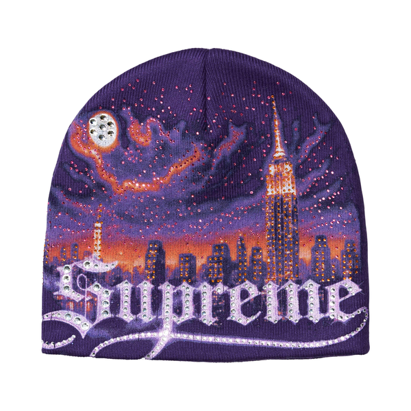 SUPREME BEANIE 'CITYSCAPE PURPLE'