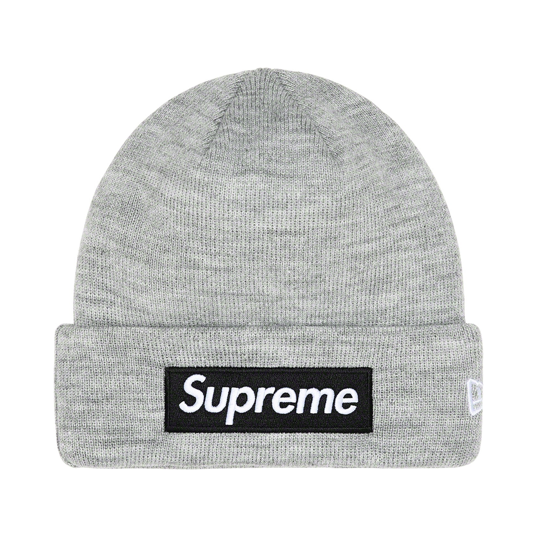 SUPREME BEANIE 'NEW ERA BOX LOGO HEATHER GREY'