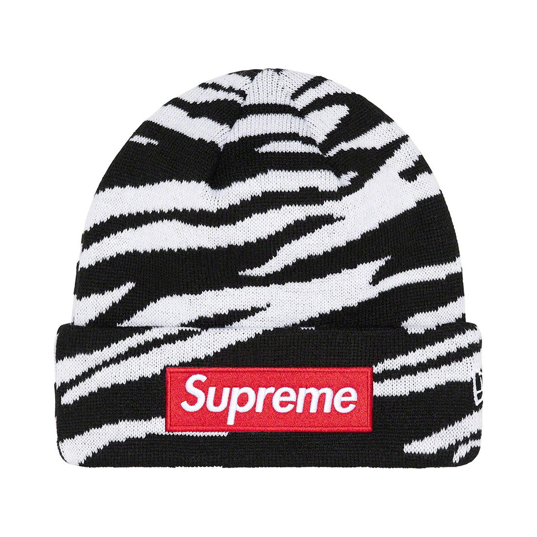 SUPREME BEANIE 'NEW ERA BOX LOGO ZEBRA'
