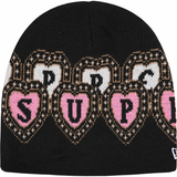 SUPREME BEANIE 'NEW ERA HEARTS BLACK'