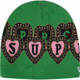 SUPREME BEANIE 'NEW ERA HEARTS GREEN'