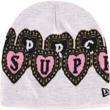 SUPREME BEANIE 'NEW ERA HEARTS WHITE'