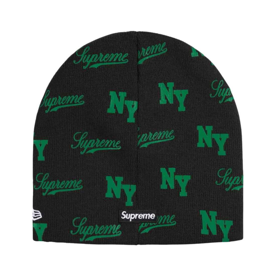 SUPREME BEANIE 'NEW ERA MONOGRAM BLACK'