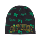 SUPREME BEANIE 'NEW ERA MONOGRAM BLACK'