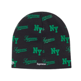 SUPREME BEANIE 'NEW ERA MONOGRAM BLACK'