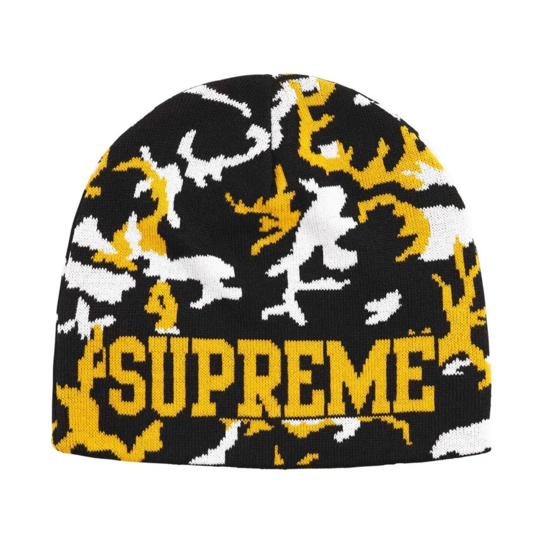 SUPREME BEANIE 'REVERSIBLE CAMO BLACK'