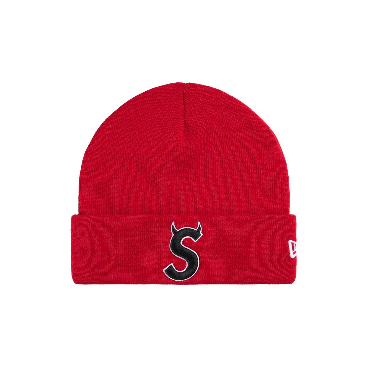 SUPREME BEANIE 'S LOGO RED BLACK'