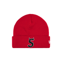 SUPREME BEANIE 'S LOGO RED BLACK'