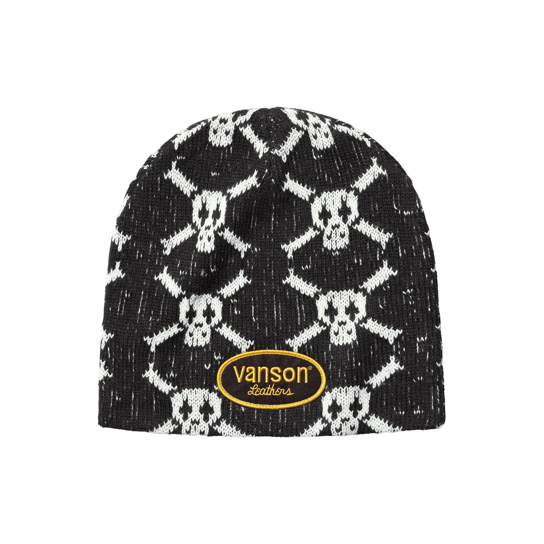 SUPREME BEANIE 'VANSON LEATHERS SKULL BLACK'