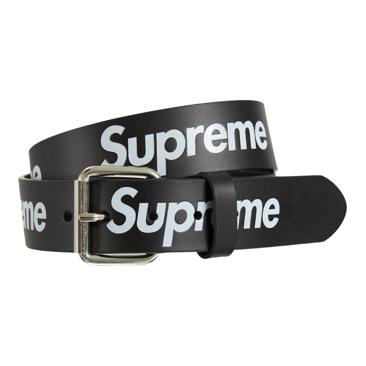 SUPREME BELT 'REPEAT LEATHER BLACK'
