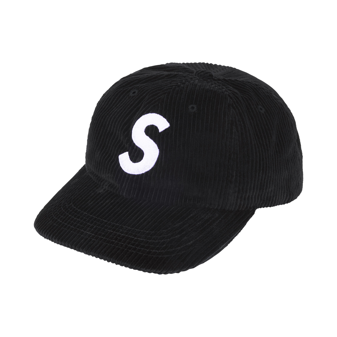 Supreme Cap 'Corduroy S Logo 6-Panel Black'