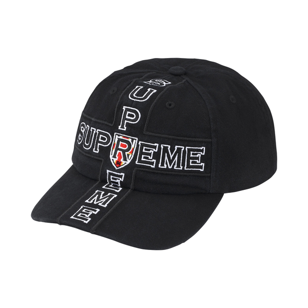 SUPREME CAP 'CROSS 6-PANEL BLACK'