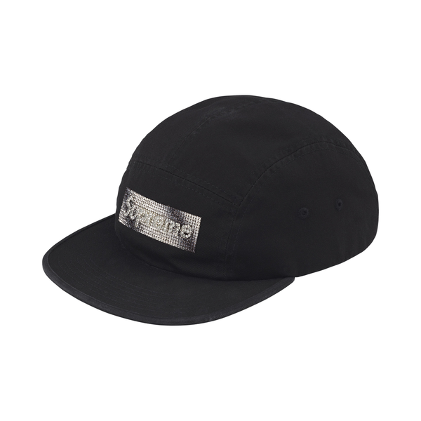 SUPREME CAP 'RHINESTONE LABEL CAMP BLACK'
