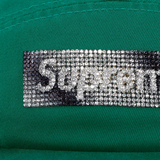 SUPREME CAP 'RHINESTONE LABEL CAMP GREEN'
