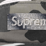 SUPREME CAP 'RHINESTONE LABEL CAMP SNOW CAMO'