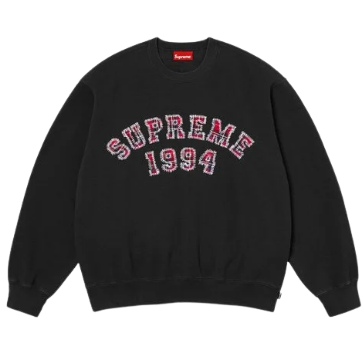 SUPREME CREWNECK 'PLAID BLACK'