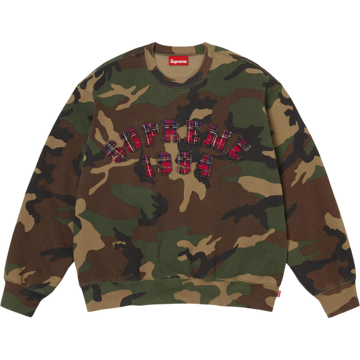 SUPREME CREWNECK 'PLAID CAMO'