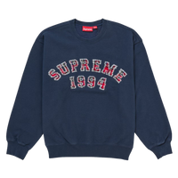 SUPREME CREWNECK 'PLAID NAVY'