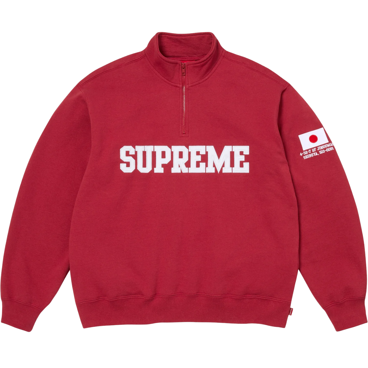 SUPREME HALF-ZIP 'FLAG RED'